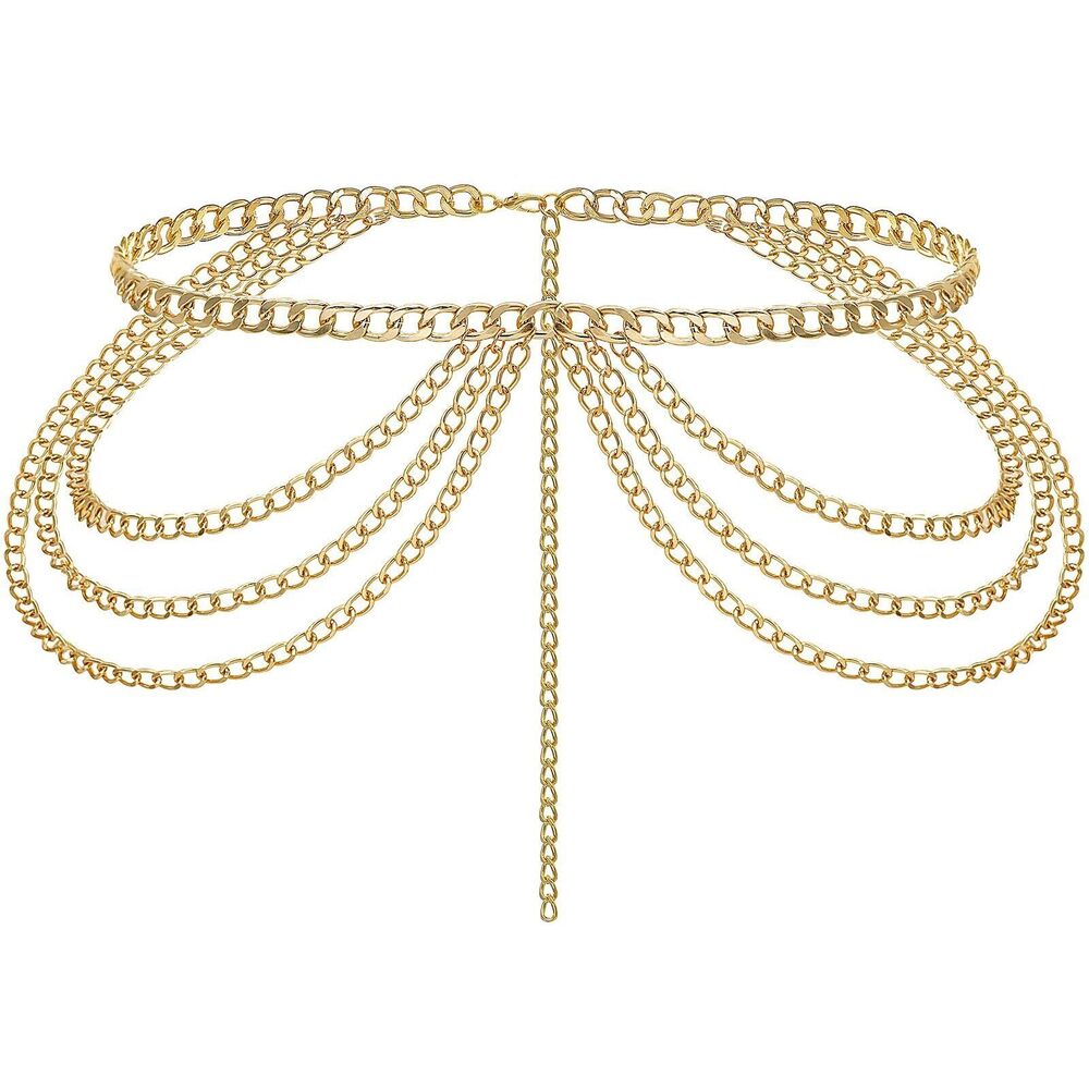 4846 Adjustable Multi-Layer Waist Chain Belt For Women- Stylish